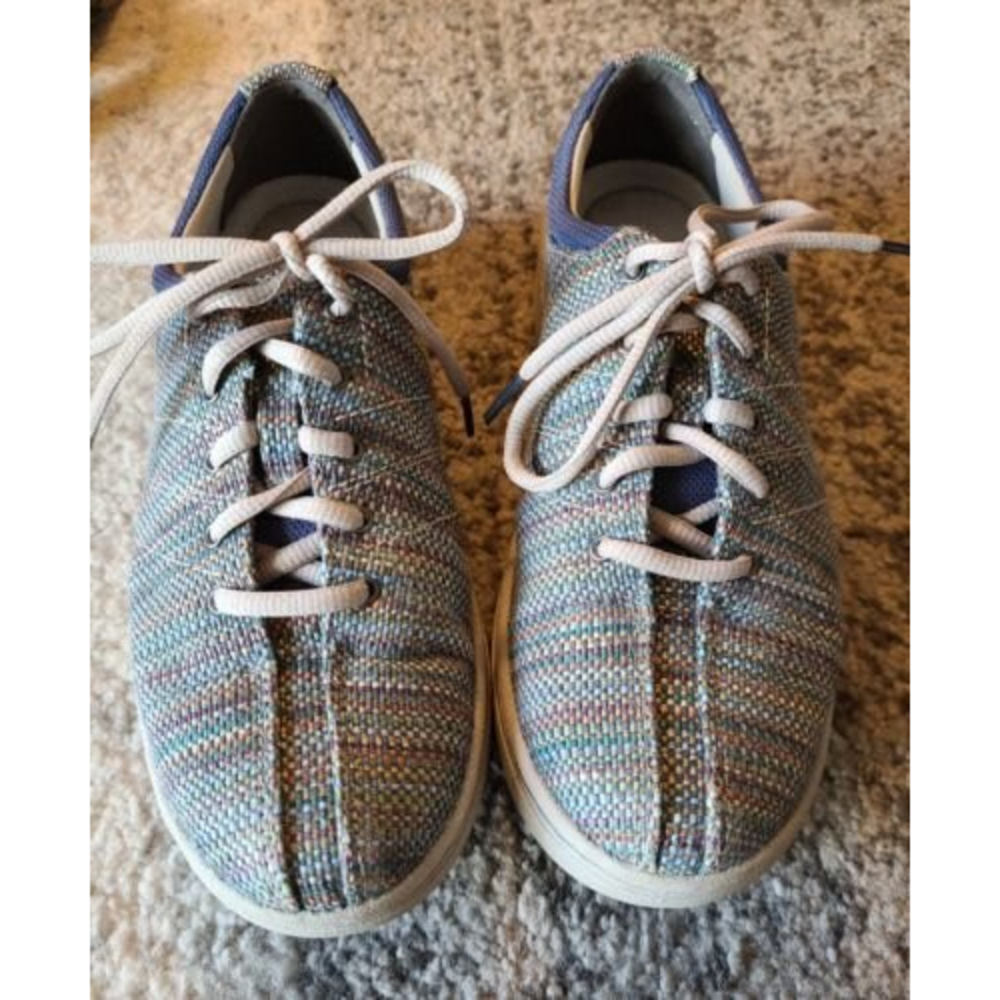 Dansko Brandi Womens 38 Navy Multicolor Canvas Sneaker Lace Up Shoe US 7.5